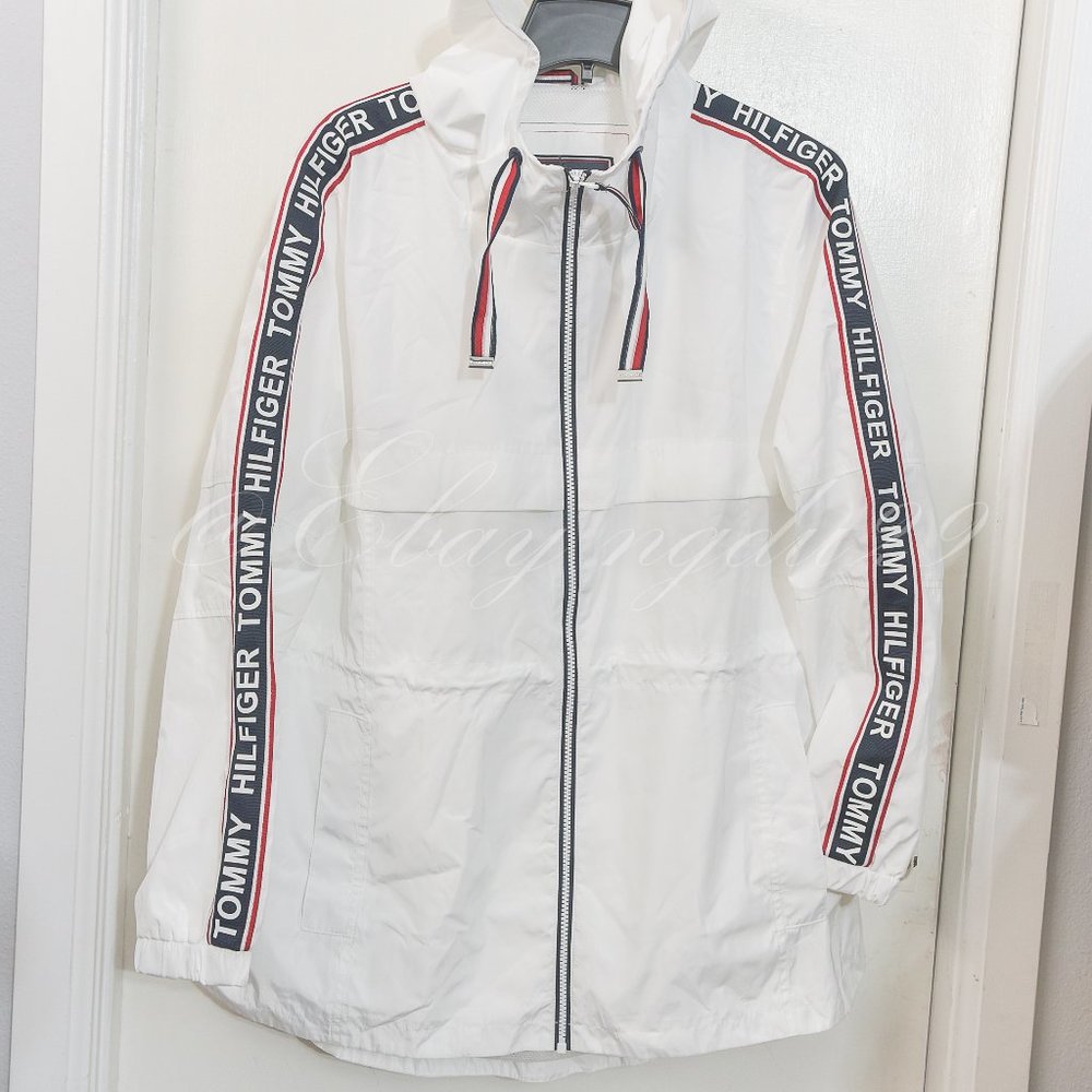 Tommy‎ Hilfiger Ladies' Long Windbreaker WHITE
